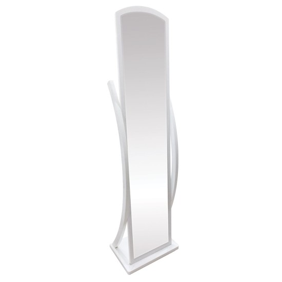 Καθρέπτης ArteLibre Δαπέδου ERCOLANO Λευκό Μελαμίνη/Γυαλί 44x29x164.5cm - ART-14620015