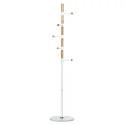 Καλόγερος  BRAIES Λευκό/Φυσικό Μέταλλο/Ξύλο/Μάρμαρο 37x37x170cm