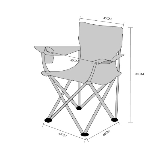 Καρέκλα Παραλίας Μπλε Μέταλλο/Ύφασμα 50x50x80cm Καρέκλα Παραλίας Μπλε Μέταλλο/Ύφασμα 50x50x80cm