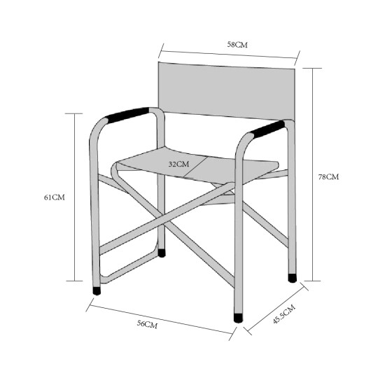 Καρέκλα Παραλίας Μέταλλο/Ύφασμα 54x45x78cm Σε 4 Χρώματα Καρέκλα Παραλίας Μέταλλο/Ύφασμα 54x45x78cm Σε 4 Χρώματα