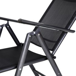 Καρέκλα Πτυσσόμενη  ORKNEY Μαύρο Μέταλλο/Ύφασμα 46x44x108cm