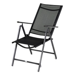 Καρέκλα Πτυσσόμενη  ORKNEY Μαύρο Μέταλλο/Ύφασμα 46x44x108cm