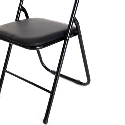 Καρέκλα Πτυσσόμενη  PRASLIN Μαύρο Μέταλλο/PVC 41x44x79cm Καρέκλα Πτυσσόμενη  PRASLIN Μαύρο Μέταλλο/PVC 41x44x79cm