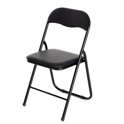 Καρέκλα Πτυσσόμενη  PRASLIN Μαύρο Μέταλλο/PVC 41x44x79cm Καρέκλα Πτυσσόμενη  PRASLIN Μαύρο Μέταλλο/PVC 41x44x79cm