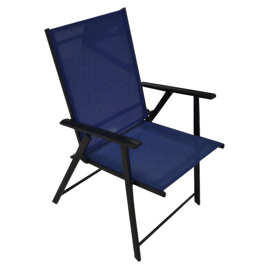 Καρέκλα Παραλίας  BLUEWAVE Μπλε/Μαύρο Μέταλλο/Textilene 47x47x89.5cm