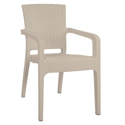 Καρέκλα Κήπου  Μπεζ Rattan 58x55x87cm Καρέκλα Κήπου  Μπεζ Rattan 58x55x87cm