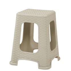 Σκαμπό Ρατάν  Μπεζ Πλαστικό 35x35x46cm