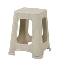 Σκαμπό Ρατάν  Μπεζ Πλαστικό 35x35x46cm