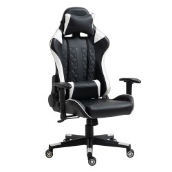 Καρέκλα Γραφείου  Gaming ENNIS Μαύρο/Λευκό PVC 70x55x122-131cm Καρέκλα Γραφείου  Gaming ENNIS Μαύρο/Λευκό PVC 70x55x122-131cm