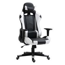 Καρέκλα Γραφείου  Gaming NAVAN Λευκό/Μαύρο PVC 68x53x122-131cm Καρέκλα Γραφείου  Gaming NAVAN Λευκό/Μαύρο PVC 68x53x122-131cm