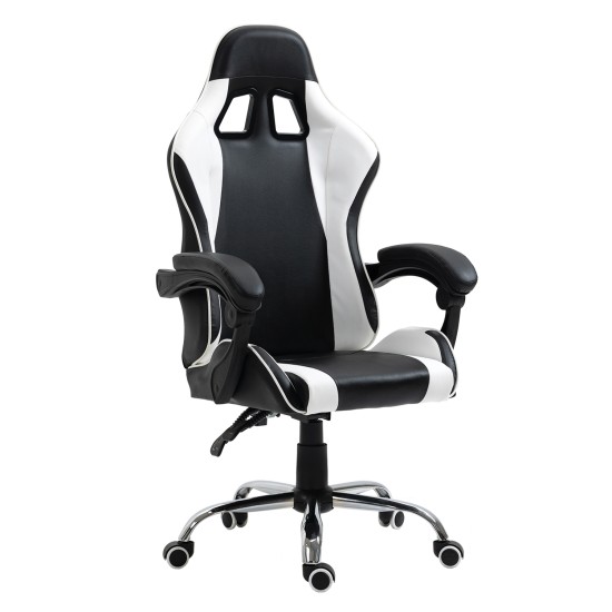 Καρέκλα Γραφείου ArteLibre Gaming BRAY Λευκό/Μαύρο PVC 67x50x120-127cm - ART-14730008