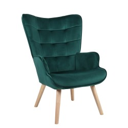 Πολυθρόνα  MARION Πράσινο Βελούδο/Ξύλο 73x69x96cm