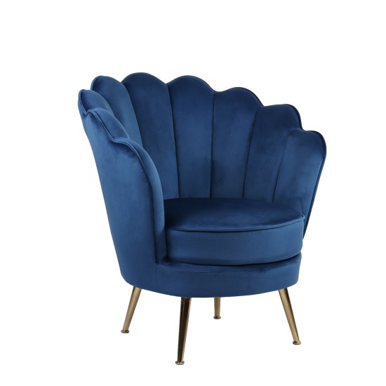 Πολυθρόνα FLORIAN Μπλε Βελούδο/Μέταλλο/Ξύλο 74x80x75cm Πολυθρόνα FLORIAN Μπλε Βελούδο/Μέταλλο/Ξύλο 74x80x75cm