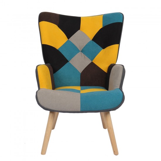 Πολυθρόνα BRIAR Κίτρινο/Μπλε Patchwork Ύφασμα/Ξύλο 73x69x96cm Πολυθρόνα BRIAR Κίτρινο/Μπλε Patchwork Ύφασμα/Ξύλο 73x69x96cm