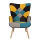 Πολυθρόνα BRIAR Κίτρινο/Μπλε Patchwork Ύφασμα/Ξύλο 73x69x96cm Πολυθρόνα BRIAR Κίτρινο/Μπλε Patchwork Ύφασμα/Ξύλο 73x69x96cm