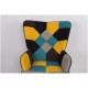 Πολυθρόνα BRIAR Κίτρινο/Μπλε Patchwork Ύφασμα/Ξύλο 73x69x96cm Πολυθρόνα BRIAR Κίτρινο/Μπλε Patchwork Ύφασμα/Ξύλο 73x69x96cm