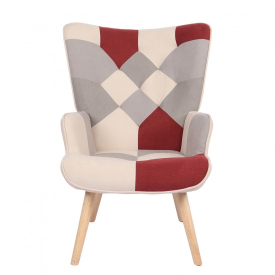 Πολυθρόνα BRIAR Μπορντό/Γκρι Patchwork Ύφασμα/Ξύλο 73x69x96cm Πολυθρόνα BRIAR Μπορντό/Γκρι Patchwork Ύφασμα/Ξύλο 73x69x96cm