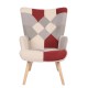 Πολυθρόνα BRIAR Μπορντό/Γκρι Patchwork Ύφασμα/Ξύλο 73x69x96cm Πολυθρόνα BRIAR Μπορντό/Γκρι Patchwork Ύφασμα/Ξύλο 73x69x96cm