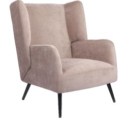 Πολυθρόνα  NORA Καφέ Ανοιχτό Ύφασμα/Μέταλλο 100x80x89cm