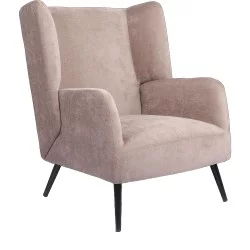 Πολυθρόνα  NORA Καφέ Ανοιχτό Ύφασμα/Μέταλλο 100x80x89cm