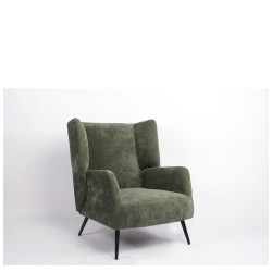 Πολυθρόνα  NORA Πράσινο Ύφασμα/Μέταλλο 100x80x89cm