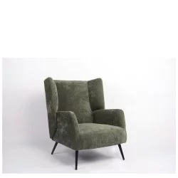 Πολυθρόνα  NORA Πράσινο Ύφασμα/Μέταλλο 100x80x89cm