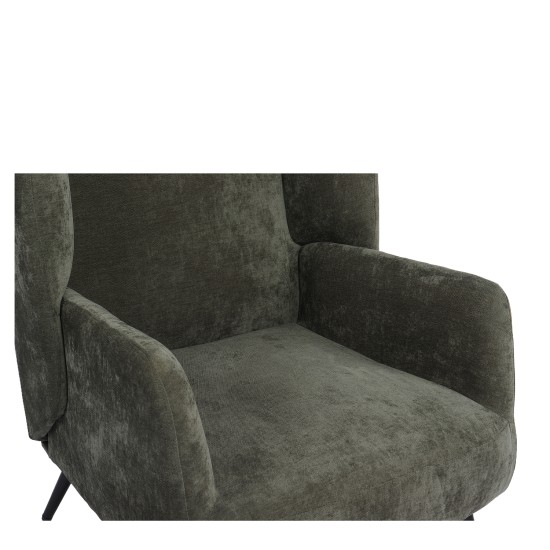 Πολυθρόνα  NORA Πράσινο Ύφασμα/Μέταλλο 100x80x89cm