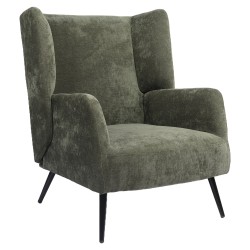 Πολυθρόνα  NORA Πράσινο Ύφασμα/Μέταλλο 100x80x89cm