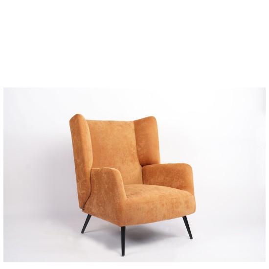 Πολυθρόνα  NORA Πορτοκαλί Ύφασμα/Μέταλλο 100x80x89cm