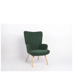 Πολυθρόνα  LIRA Πράσινο Ύφασμα Κοτλέ/Ξύλο 94.5x64x70.5cm