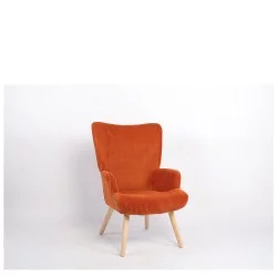 Πολυθρόνα  LIRA Σάπιο Μήλο Ύφασμα Κοτλέ/Ξύλο 94.5x64x70.5cm