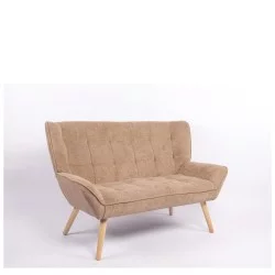 Καναπές  NESTO Καφέ Ανοιχτό Ύφασμα/Ξύλο 86x126x78cm