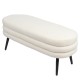 Παγκάκι Ottoman  TONDO Λευκό Ύφασμα Teddy/Μέταλλο 42x112x44cm