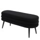 Παγκάκι Ottoman  TONDO Μαύρο Ύφασμα Teddy/Μέταλλο 42x112x44cm
