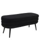 Παγκάκι Ottoman  TONDO Μαύρο Ύφασμα Teddy/Μέταλλο 42x112x44cm