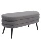 Παγκάκι Ottoman  TONDO Γκρι Ύφασμα Teddy/Μέταλλο 42x112x44cm