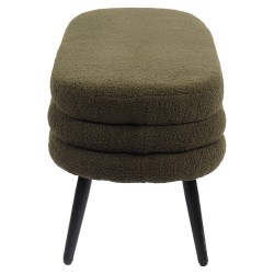 Παγκάκι Ottoman  TONDO Πράσινο Ύφασμα Teddy/Μέταλλο 42x112x44cm