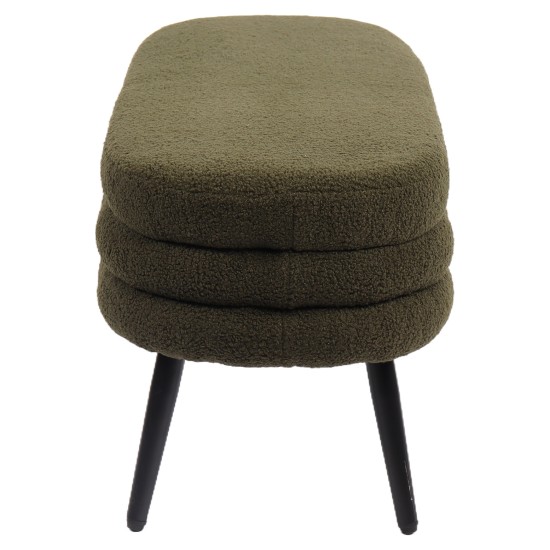 Παγκάκι Ottoman  TONDO Πράσινο Ύφασμα Teddy/Μέταλλο 42x112x44cm