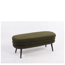 Παγκάκι Ottoman  TONDO Πράσινο Ύφασμα Teddy/Μέταλλο 42x112x44cm