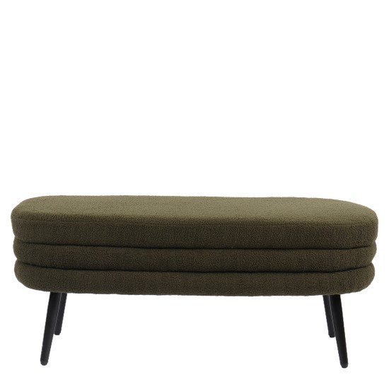 Παγκάκι Ottoman  TONDO Πράσινο Ύφασμα Teddy/Μέταλλο 42x112x44cm