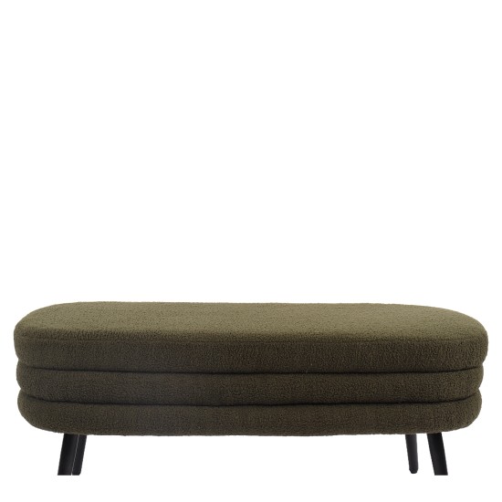 Παγκάκι Ottoman  TONDO Πράσινο Ύφασμα Teddy/Μέταλλο 42x112x44cm