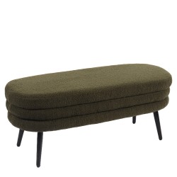 Παγκάκι Ottoman  TONDO Πράσινο Ύφασμα Teddy/Μέταλλο 42x112x44cm