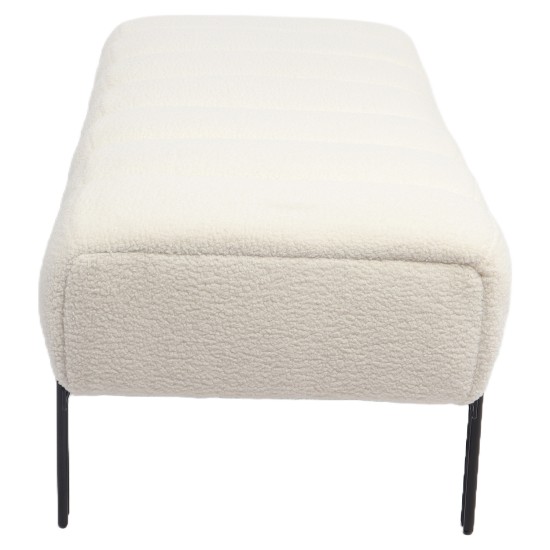 Παγκάκι Ottoman  KUBO Λευκό Ύφασμα Teddy/Μέταλλο 40x116.5x50cm