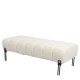 Παγκάκι Ottoman  KUBO Λευκό Ύφασμα Teddy/Μέταλλο 40x116.5x50cm
