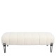 Παγκάκι Ottoman  KUBO Λευκό Ύφασμα Teddy/Μέταλλο 40x116.5x50cm