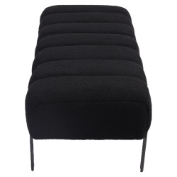 Παγκάκι Ottoman  KUBO Μαύρο Ύφασμα Teddy/Μέταλλο 40x116.5x50cm