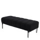 Παγκάκι Ottoman  KUBO Μαύρο Ύφασμα Teddy/Μέταλλο 40x116.5x50cm