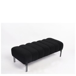 Παγκάκι Ottoman  KUBO Μαύρο Ύφασμα Teddy/Μέταλλο 40x116.5x50cm