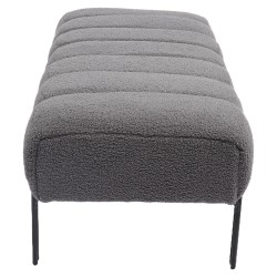 Παγκάκι Ottoman  KUBO Γκρι Ύφασμα Teddy/Μέταλλο 40x116.5x50cm
