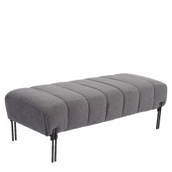 Παγκάκι Ottoman  KUBO Γκρι Ύφασμα Teddy/Μέταλλο 40x116.5x50cm